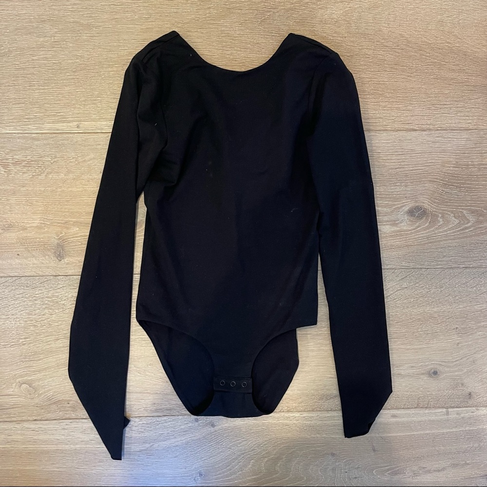Skin Organic Black Long Sleeve Bodysuit
